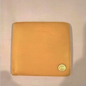 Chanel Wallet Purse Bifold Coco Button Beige Woman unisex